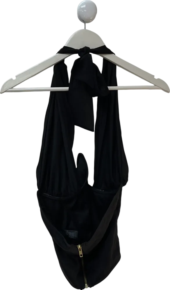AsYou Black Halter Neck Mesh Corset Top UK 10
