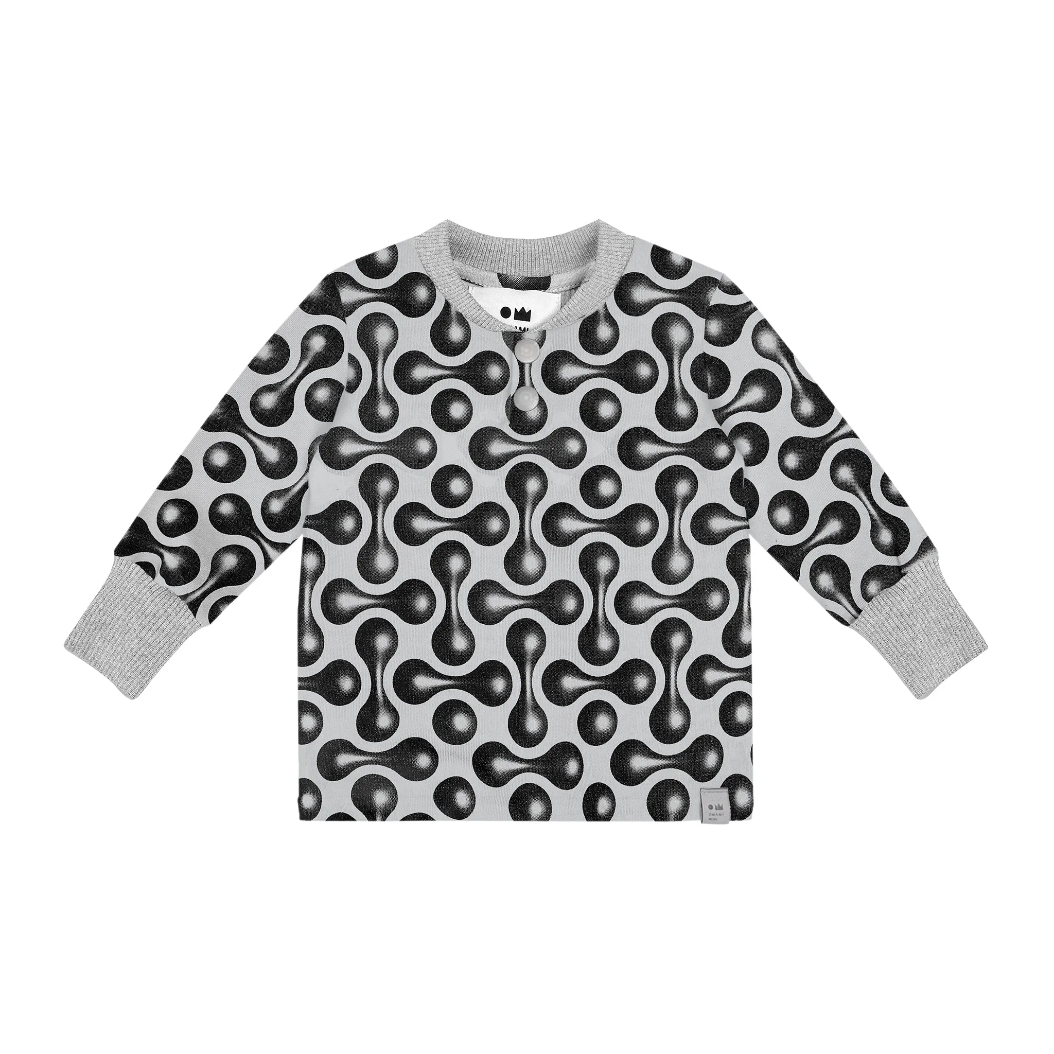 Baby Long Sleeve Henley - Light Grey