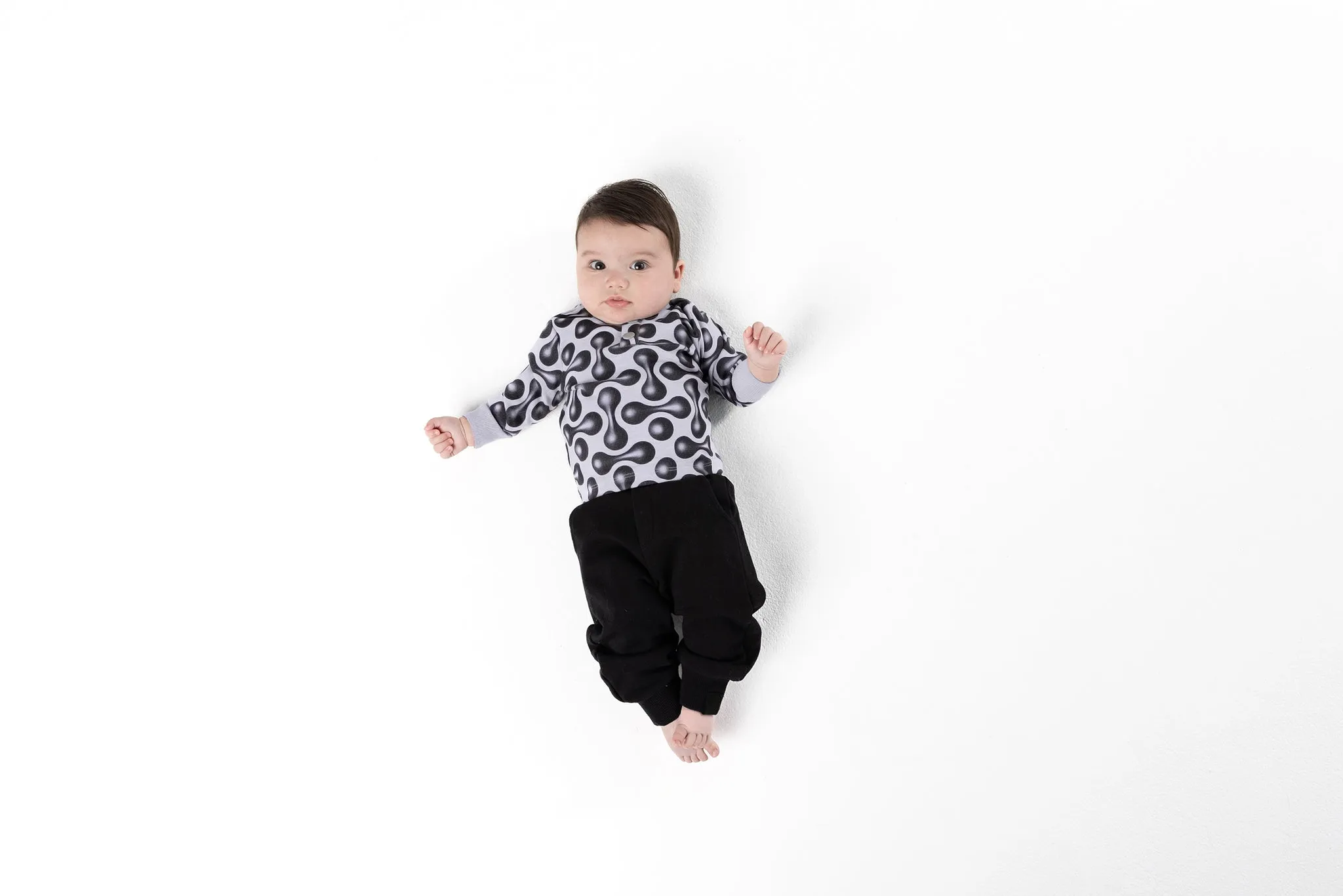 Baby Long Sleeve Henley - Light Grey