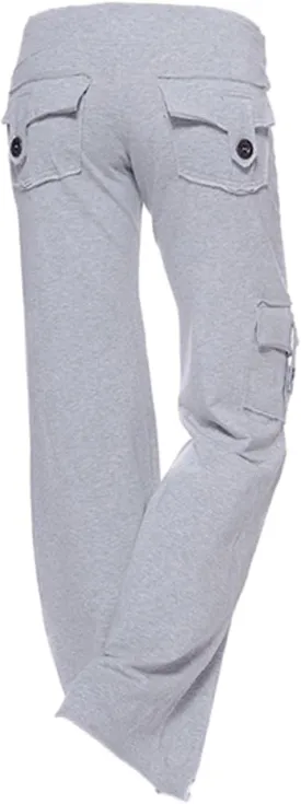 Bootcut Yoga Pants with Pockets for Women High Waist Wide Leg Cargo Swearpants,4 Pockets Stretch Loose Leggings