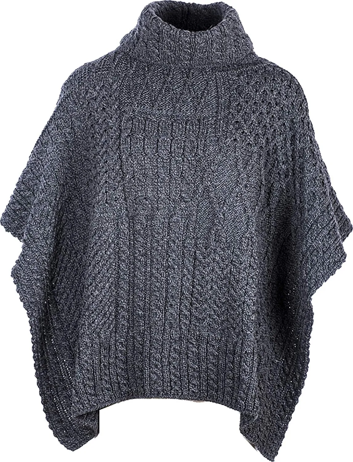 Carraig Donn 100% Irish Merino Wool Patchwork Aran Cowl Cape.