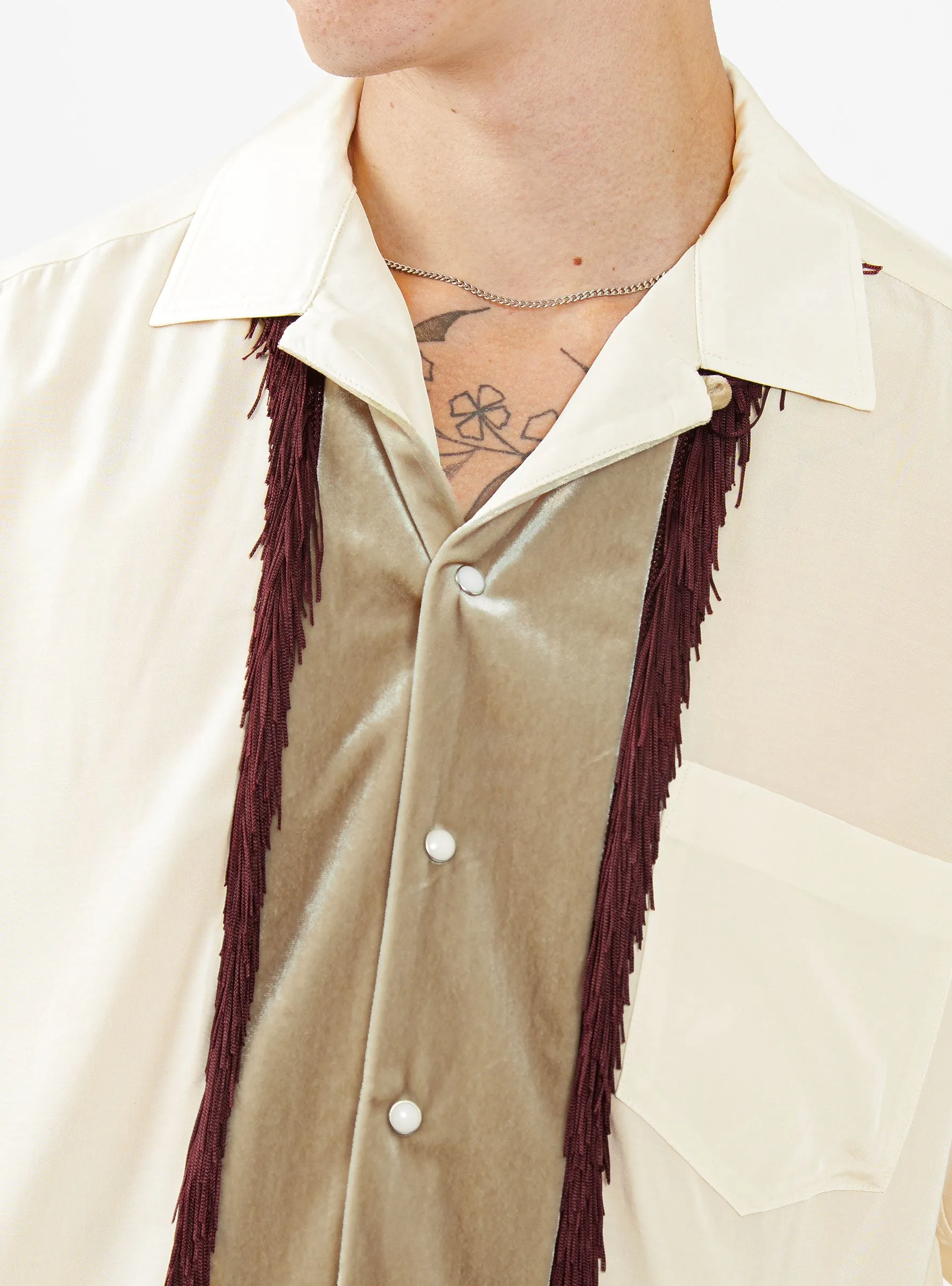 Chambray Velour Shirt Beige