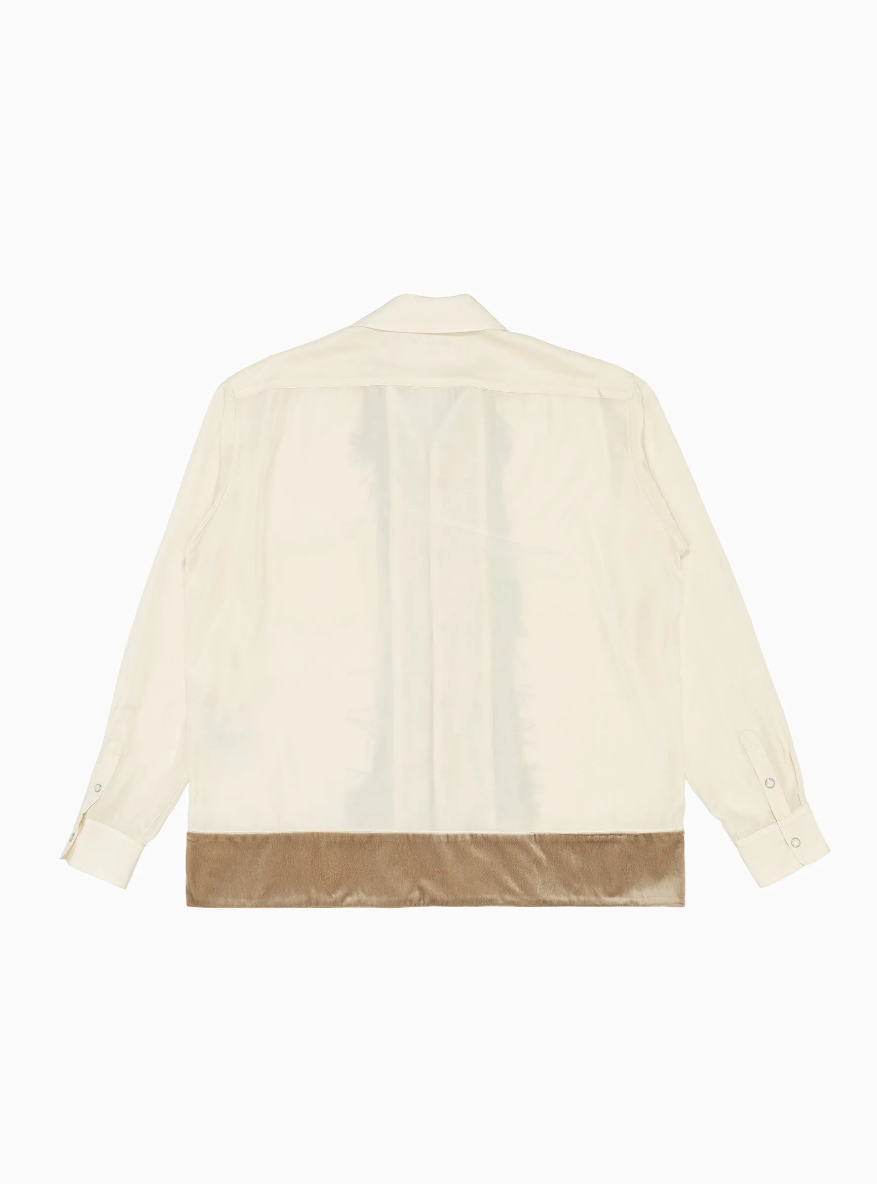 Chambray Velour Shirt Beige