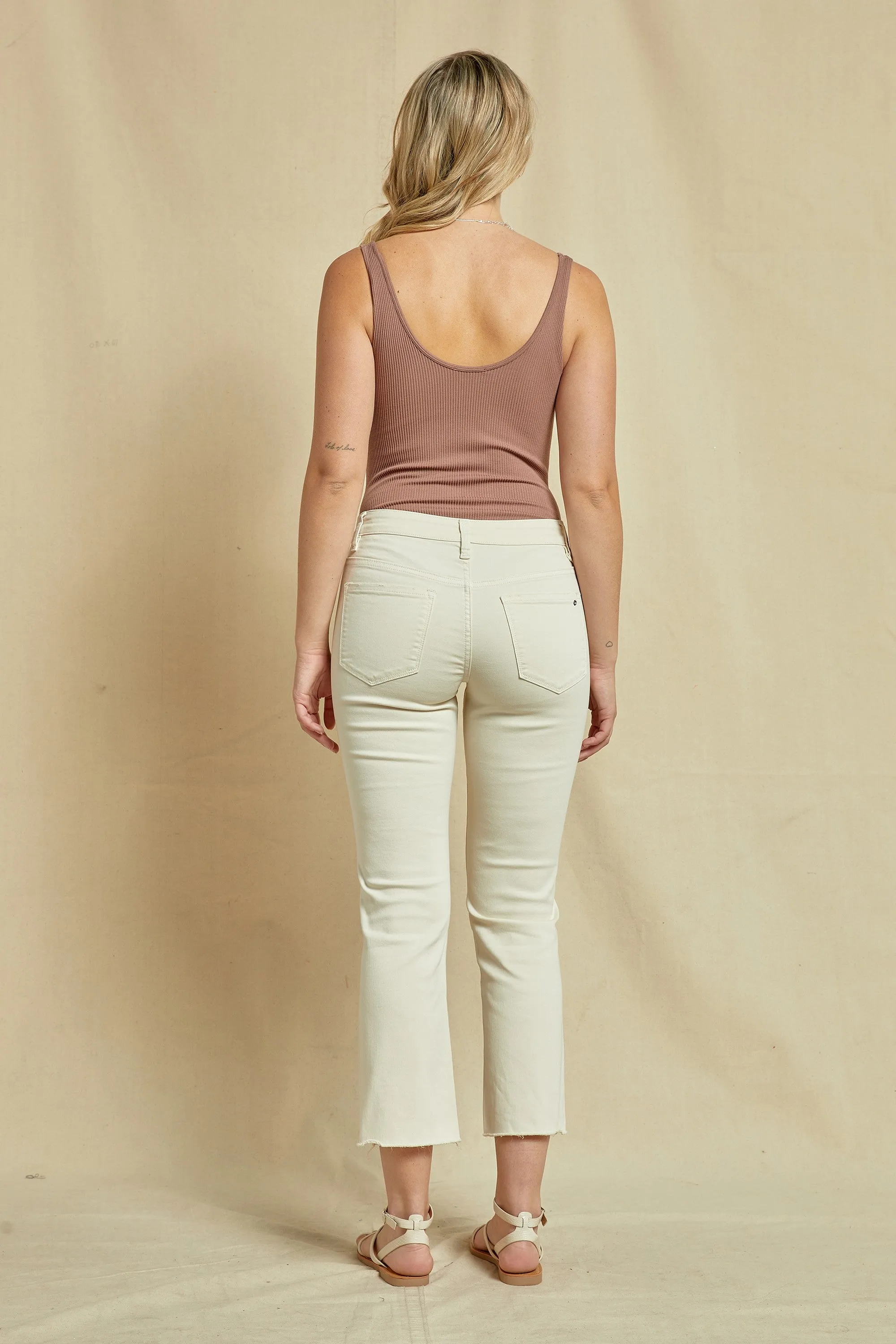 Cream Straight Leg Jean