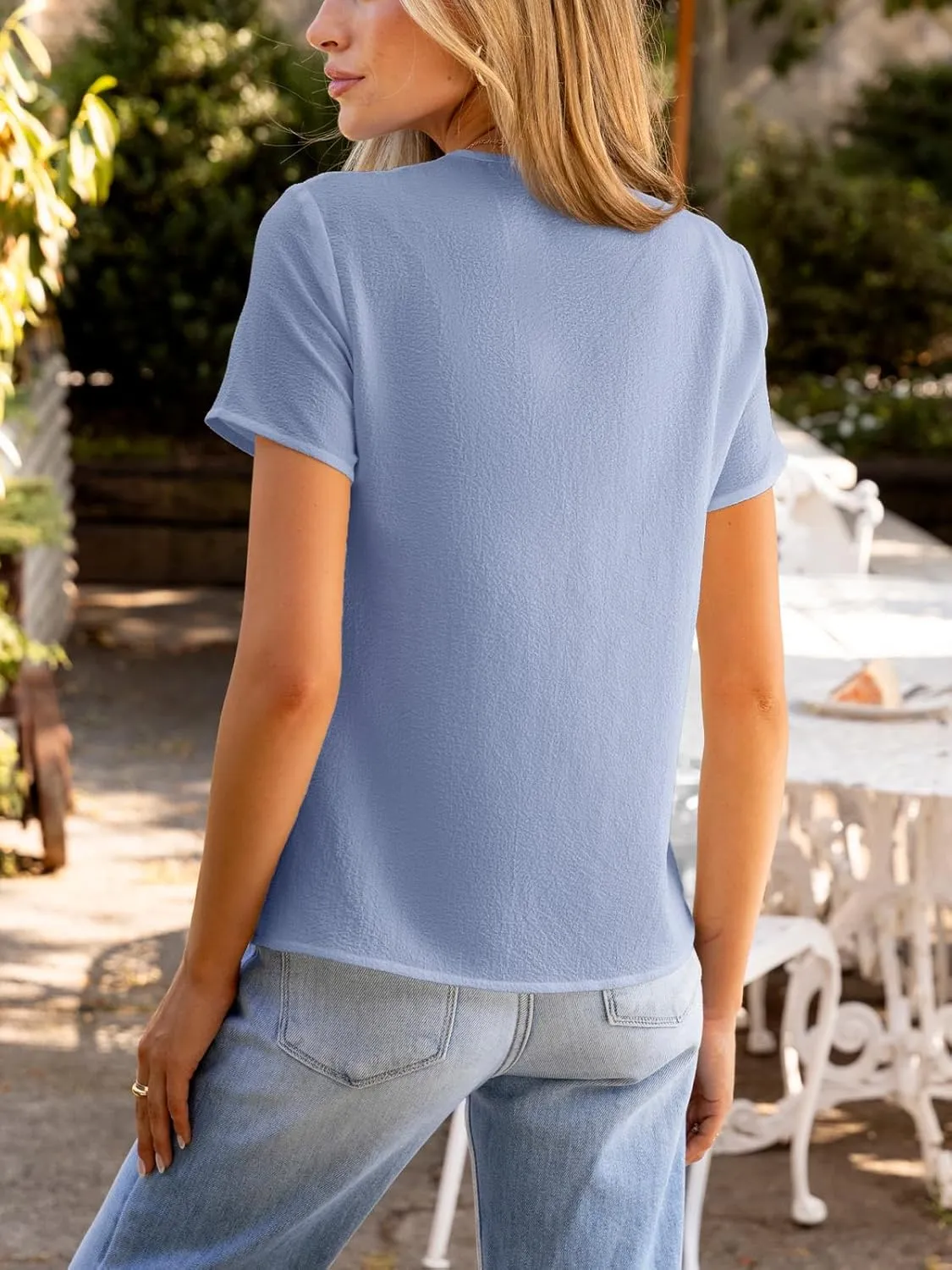 CUPSHE Women Summer Tops Short Sleeve Dressy Casual Business Work Blouses Office Shirts