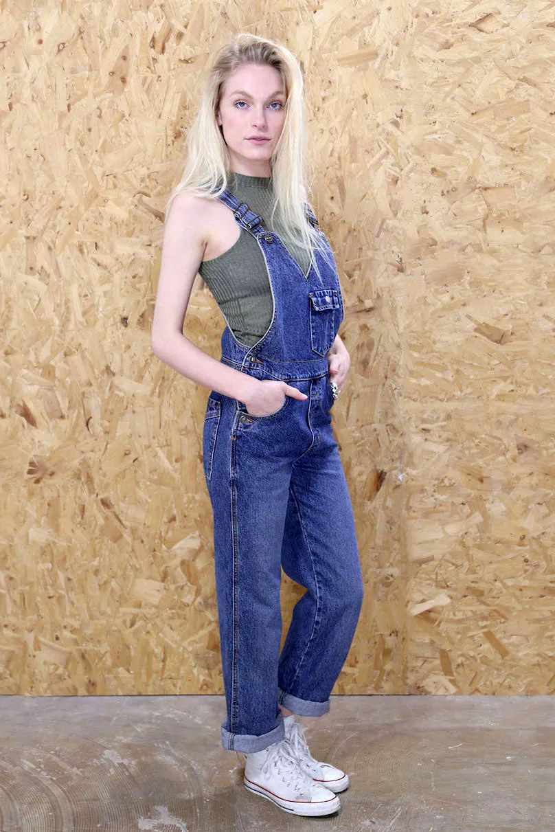 Dark Blue Denim 90s Dungarees