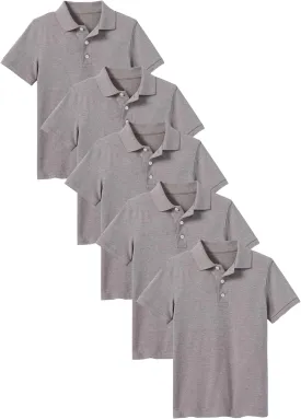 Galaxy by Harvic 5-Pack School Uniform Tagless Polo Tshirt for Little Boys & Big Boys