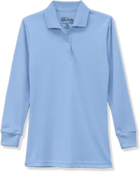 Galaxy by Harvic Girls Long Sleeve Polo Shirts School Uniform Shirt