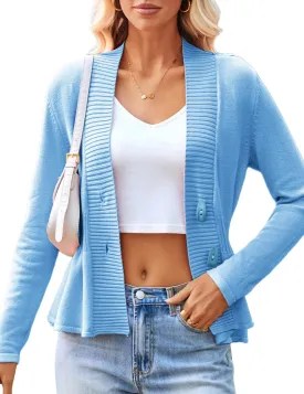 GRACE KARIN Women 2025 Button Down Lightweight Cardigan Casual Open Front Sweater Crochet Tops Knitted Coat