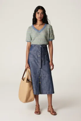 Mohair Crochet Tee - Multi Stripe