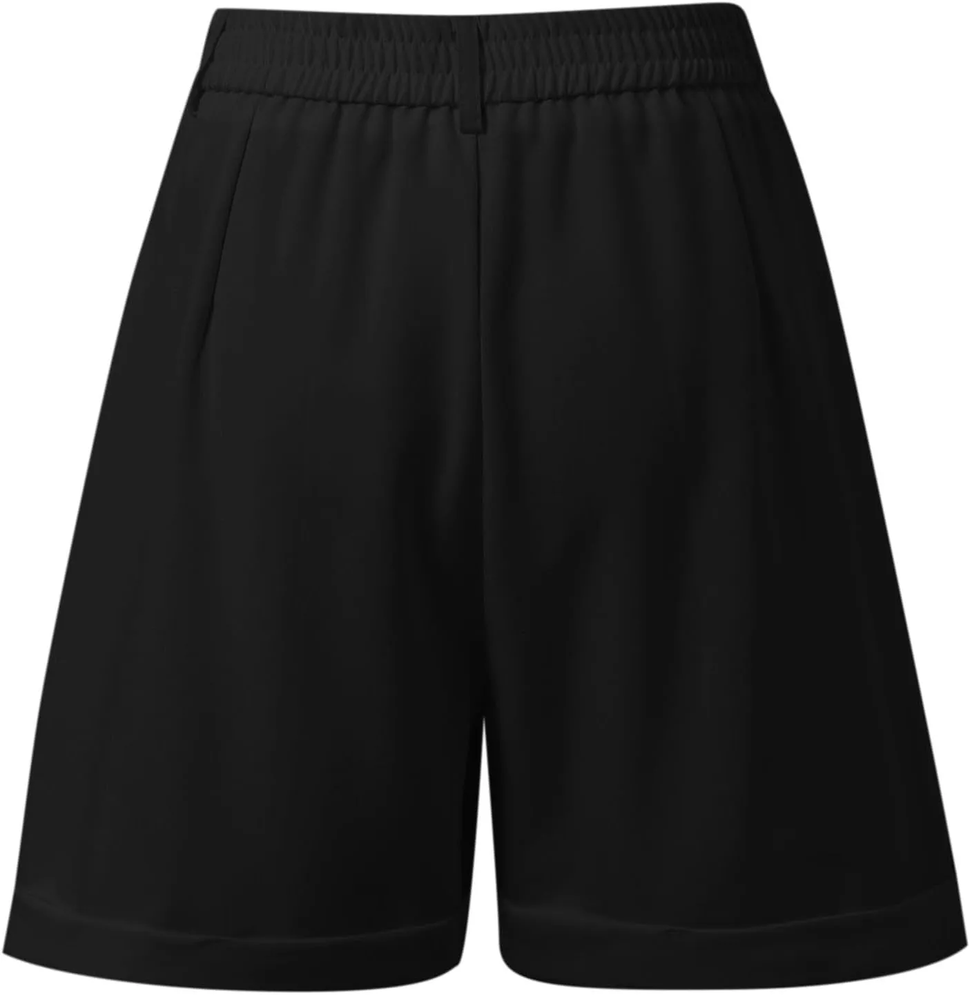 Shorts for Women Dressy Casual Summer Elastic Waist in The Back Pleated Wide Leg Tailored Work Trouser Shorts