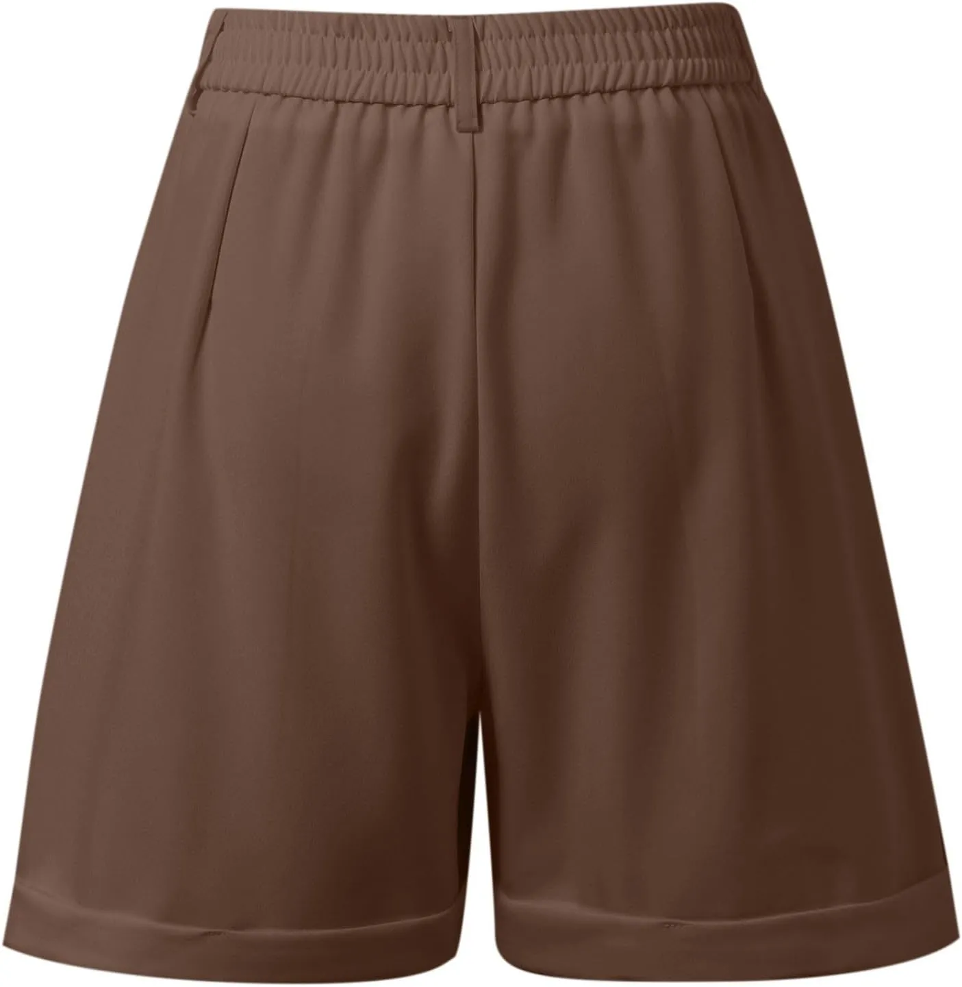 Shorts for Women Dressy Casual Summer Elastic Waist in The Back Pleated Wide Leg Tailored Work Trouser Shorts