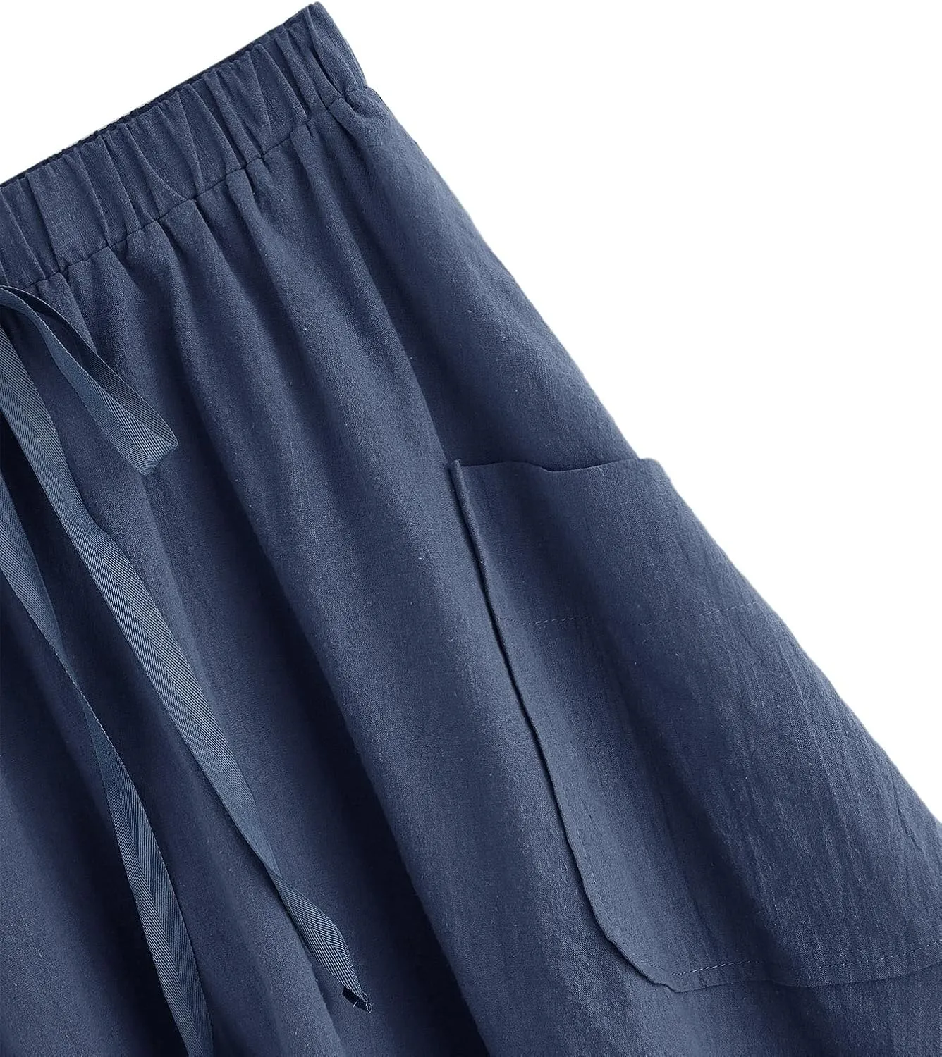 SweatyRocks Women's Casual High Waist Pleated A-Line Midi Skirt with Pocket