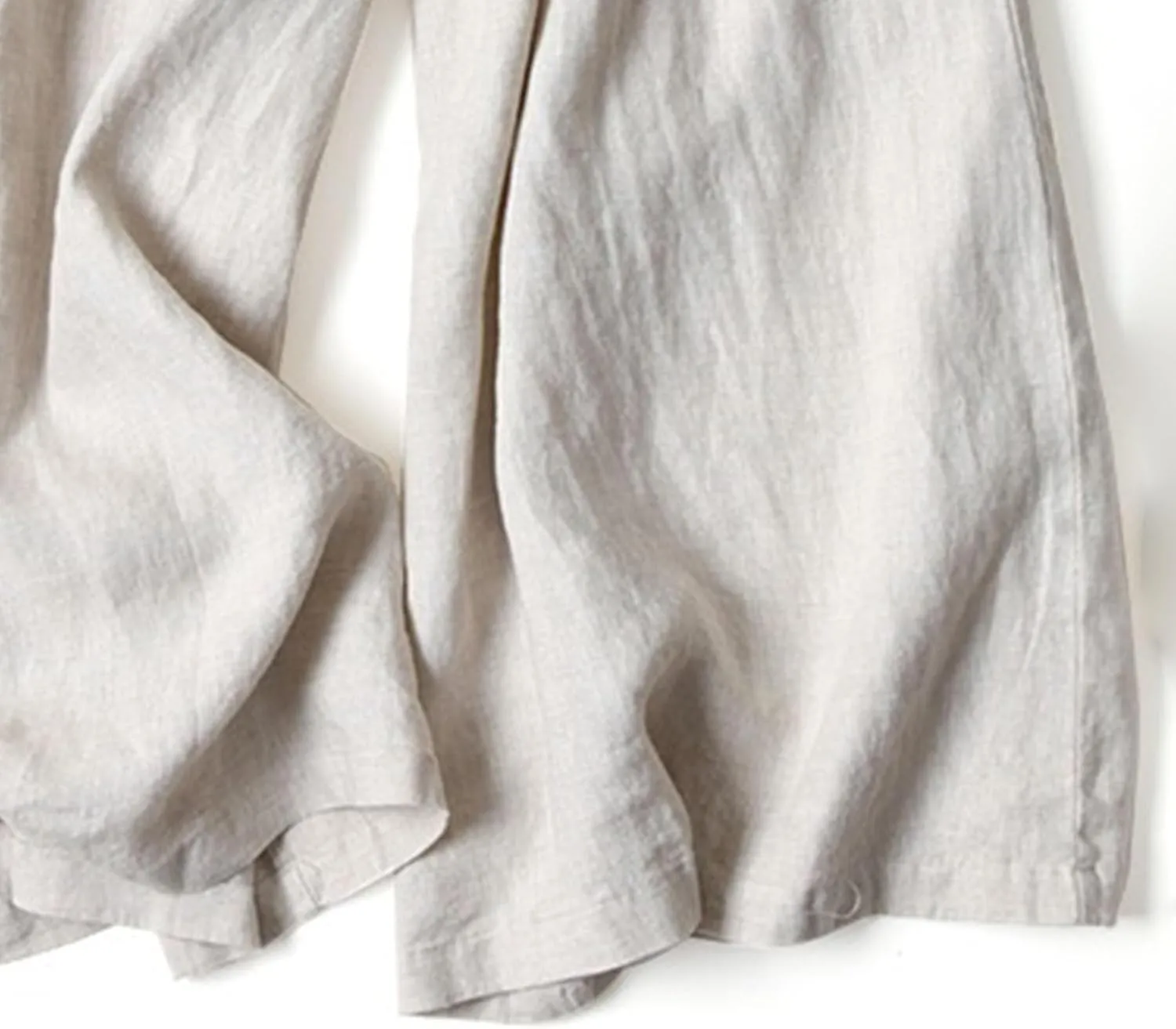 Women's Drawstring Elastic Waist Linen Blend Pants Loose Fit Palazzo Pants Beach Wide Leg Trouser with Pockets